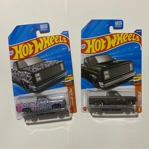 Hot Wheels 83 Chevy Silverado Truck bundle Black Widow die cast